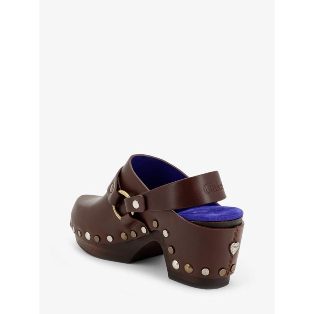 Chloe' Women Talis Wedge Leather Clogs - Picture 3 of 5